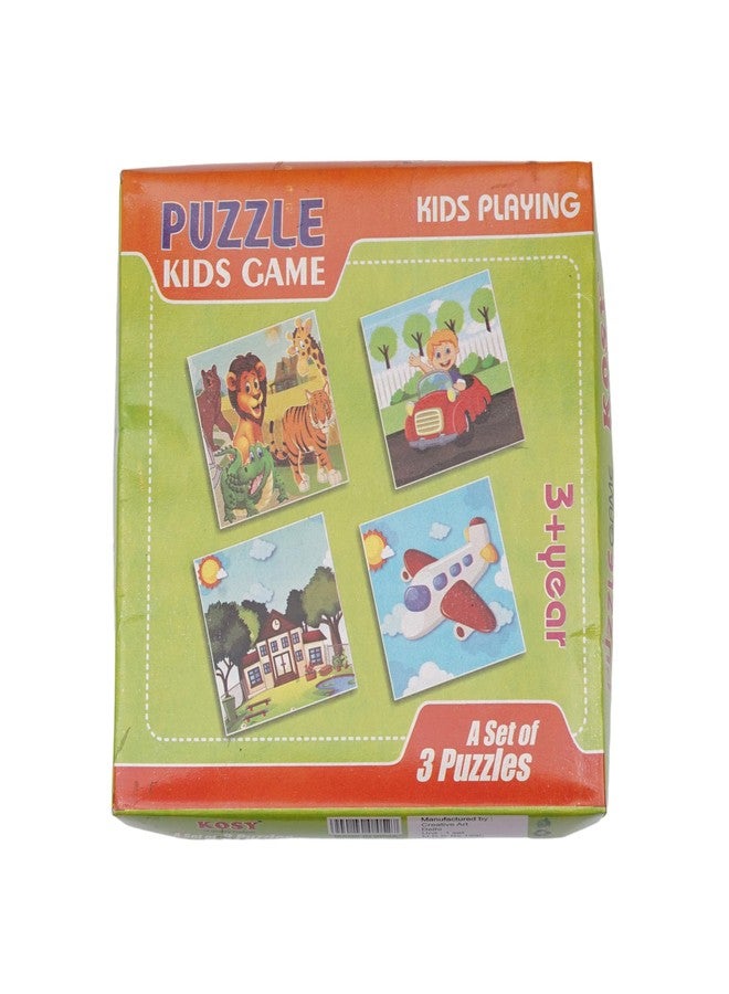 KOSY لعبة ألغاز KOSY - مجموعة من 3 ألغاز ممتعة وتعليمية للأطفال (27 قطعة) للأطفال فوق سن 4 سنوات - ألعاب ممتعة وتحديات لتعزيز الدماغ | ألعاب ألغاز الصور المقطوعة للأطفال. - Image 1